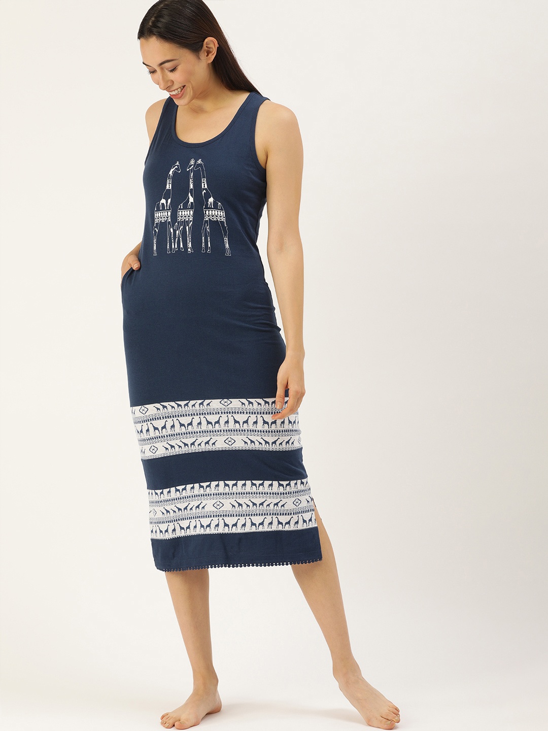 

Slumber Jill Blue Printed Nightdress