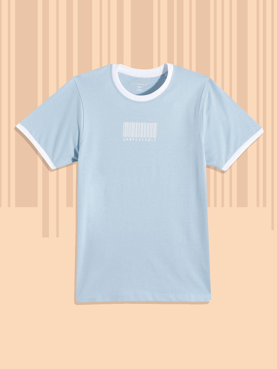 

UTH by Roadster Teen Boys Blue & White Pure Cotton Graphic Printed T-shirt