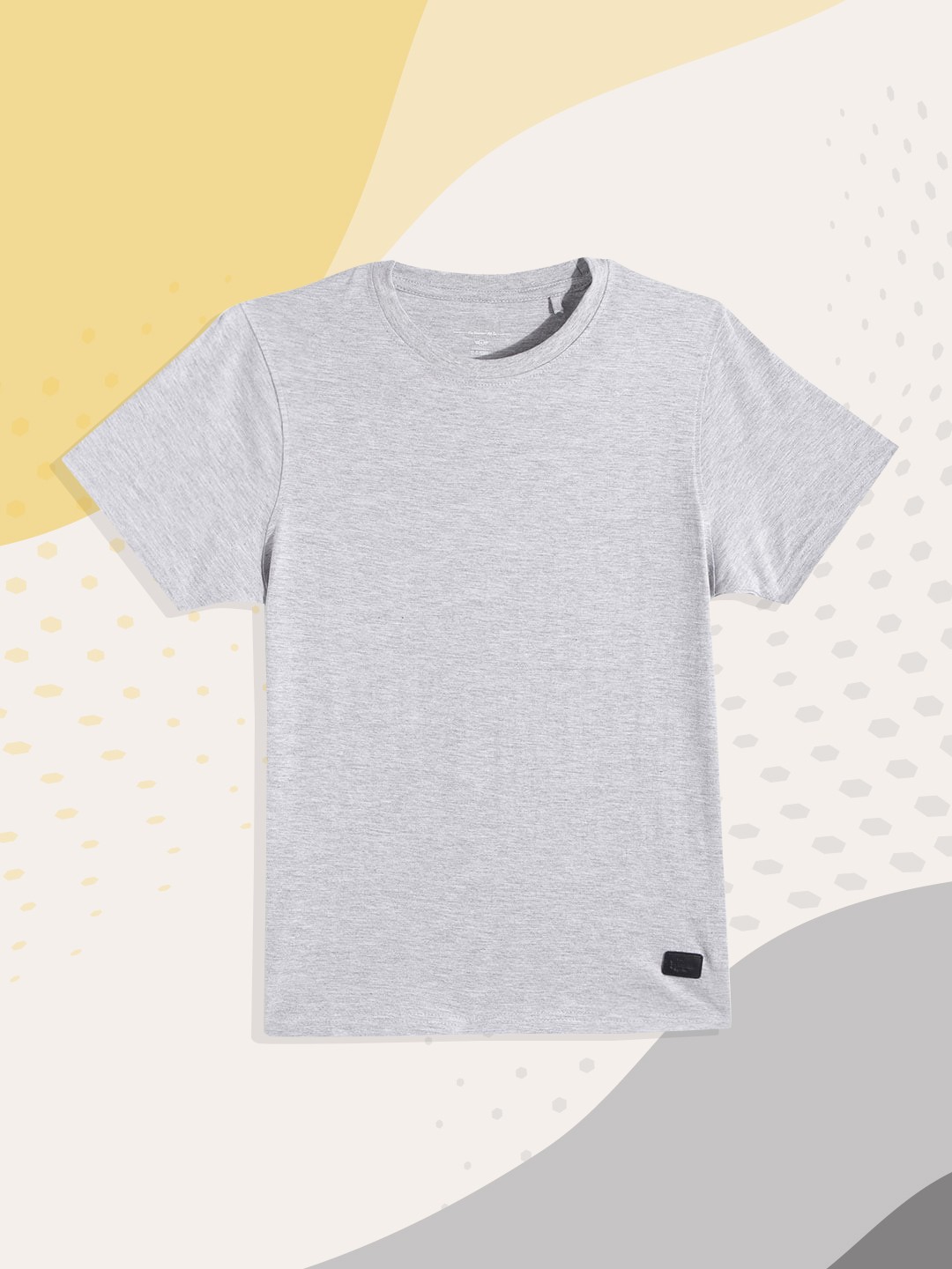 

UTH by Roadster Teen Boys Grey Solid Pure Cotton T-shirt