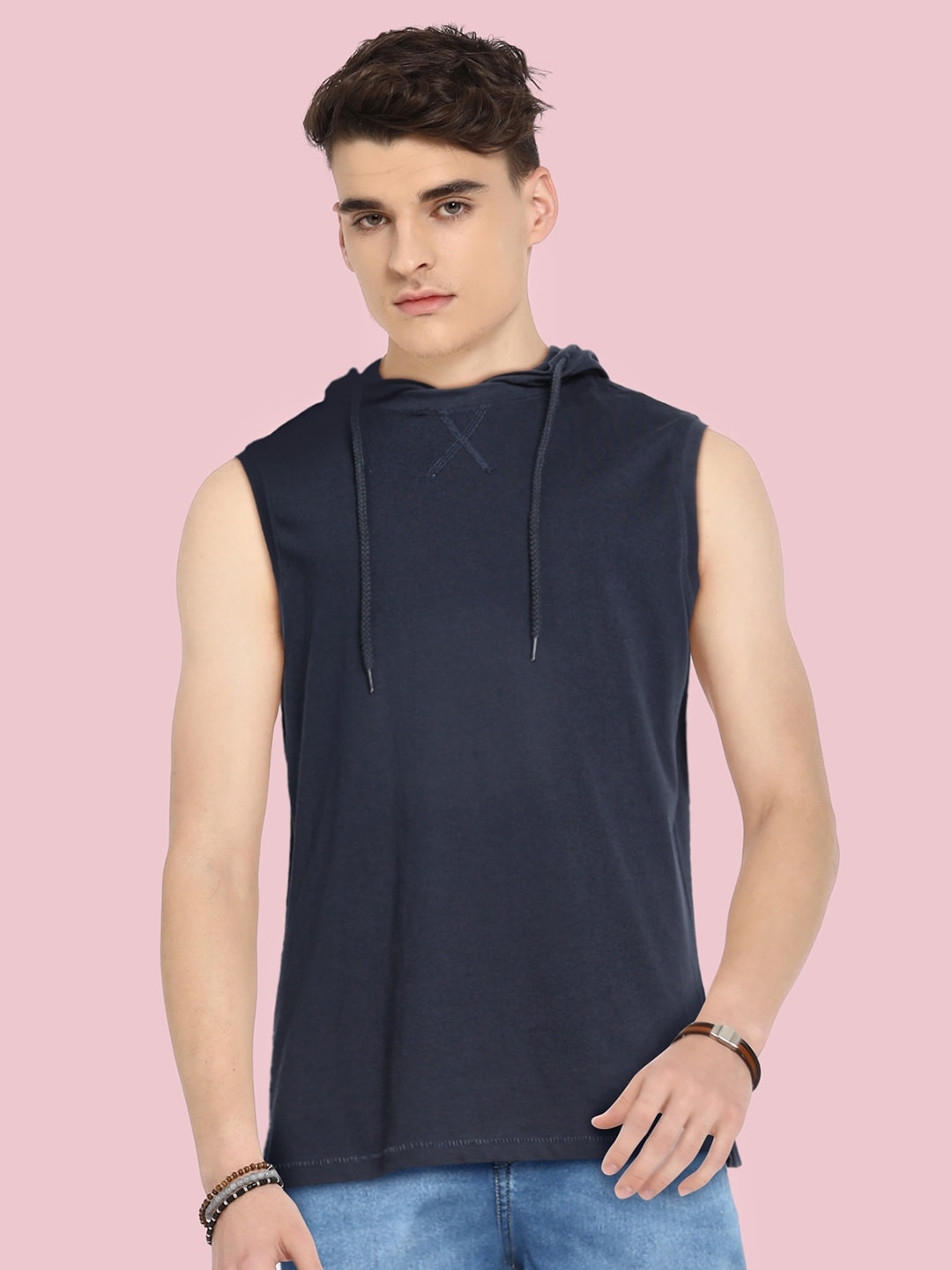 

UTH by Roadster Boys Navy Blue Pure Cotton Hooded T-shirt