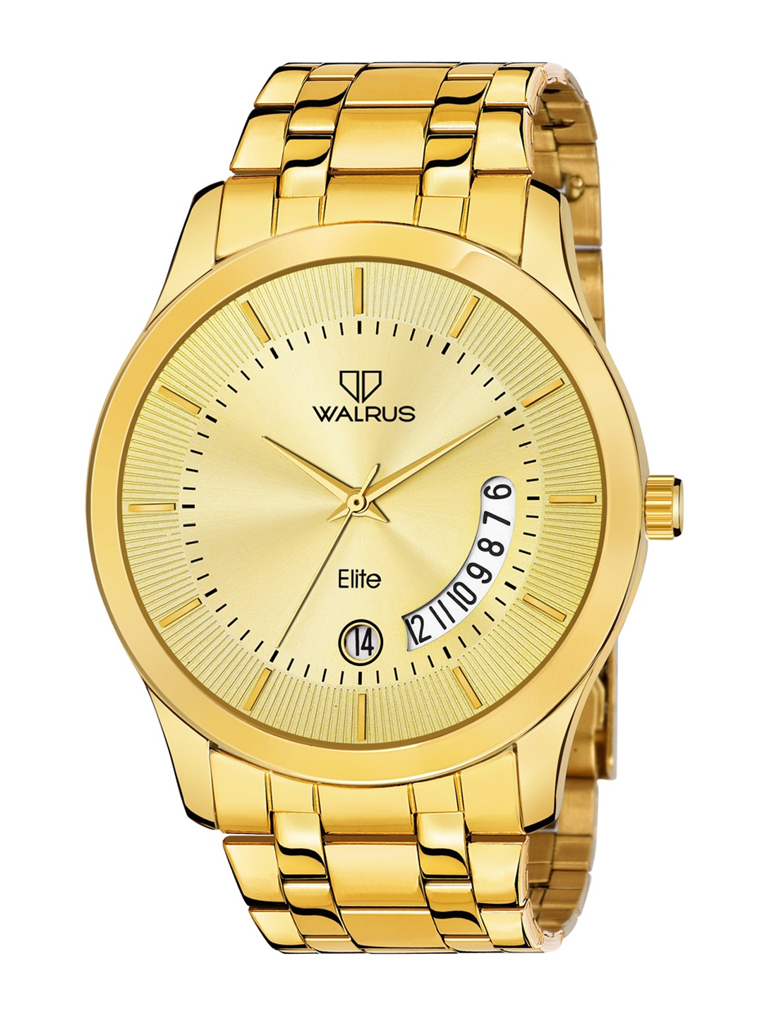 

Walrus Men Gold-Toned Brass Dial & Gold Toned Stainless Steel Bracelet Style Straps Analogue Watch