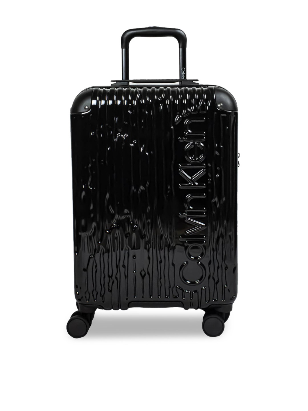 

Calvin Klein Black Solid Hard-Sided Medium Trolley Suitcase