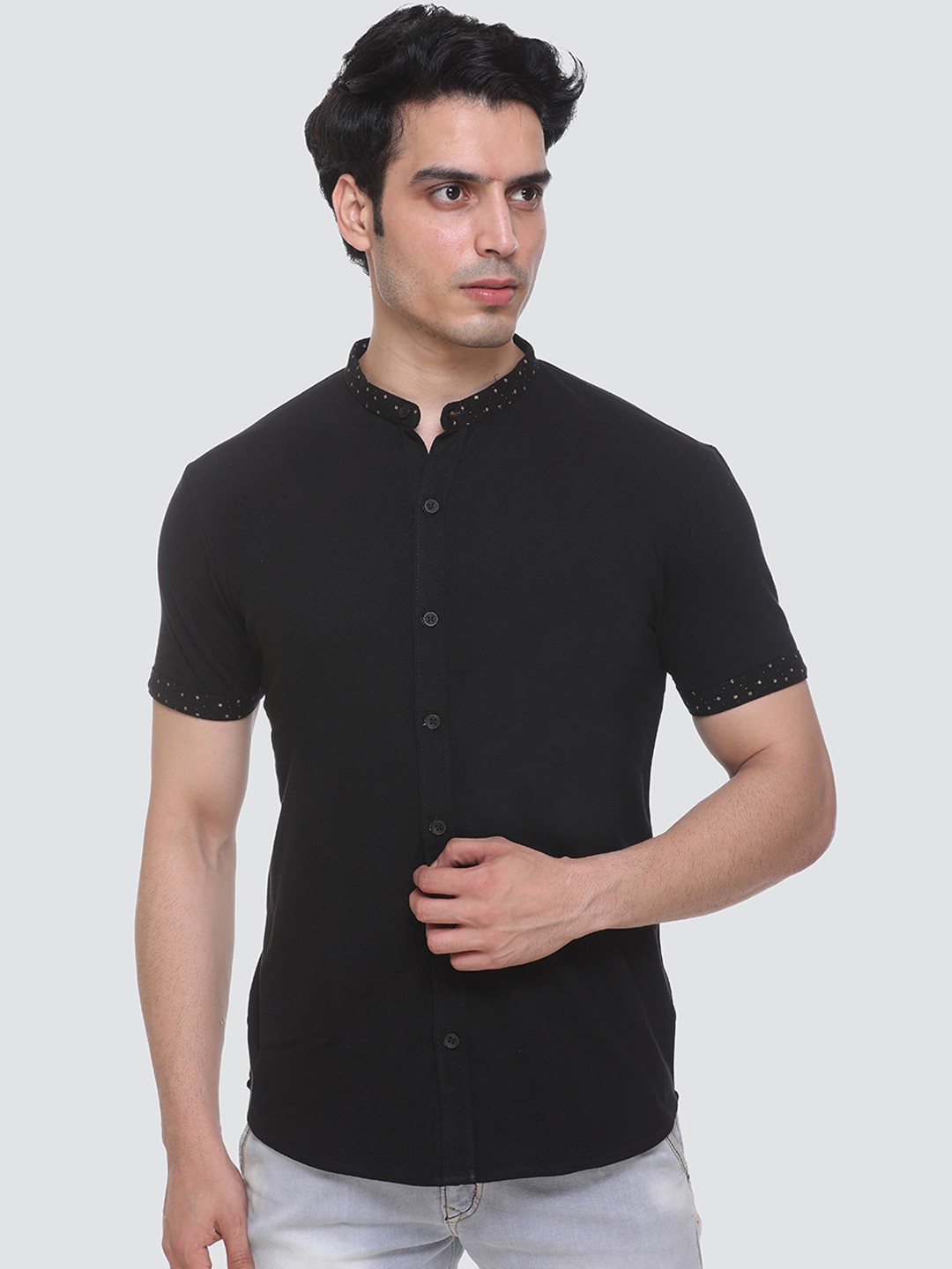 

WILD WEST Men Black Opaque Casual Shirt