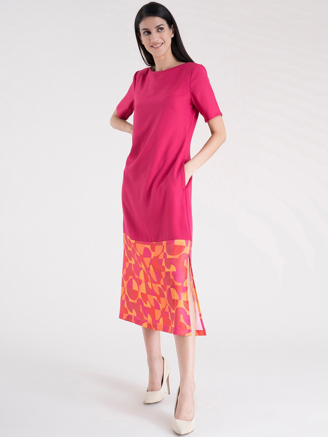 

FableStreet Fuchsia A-Line Midi Dress