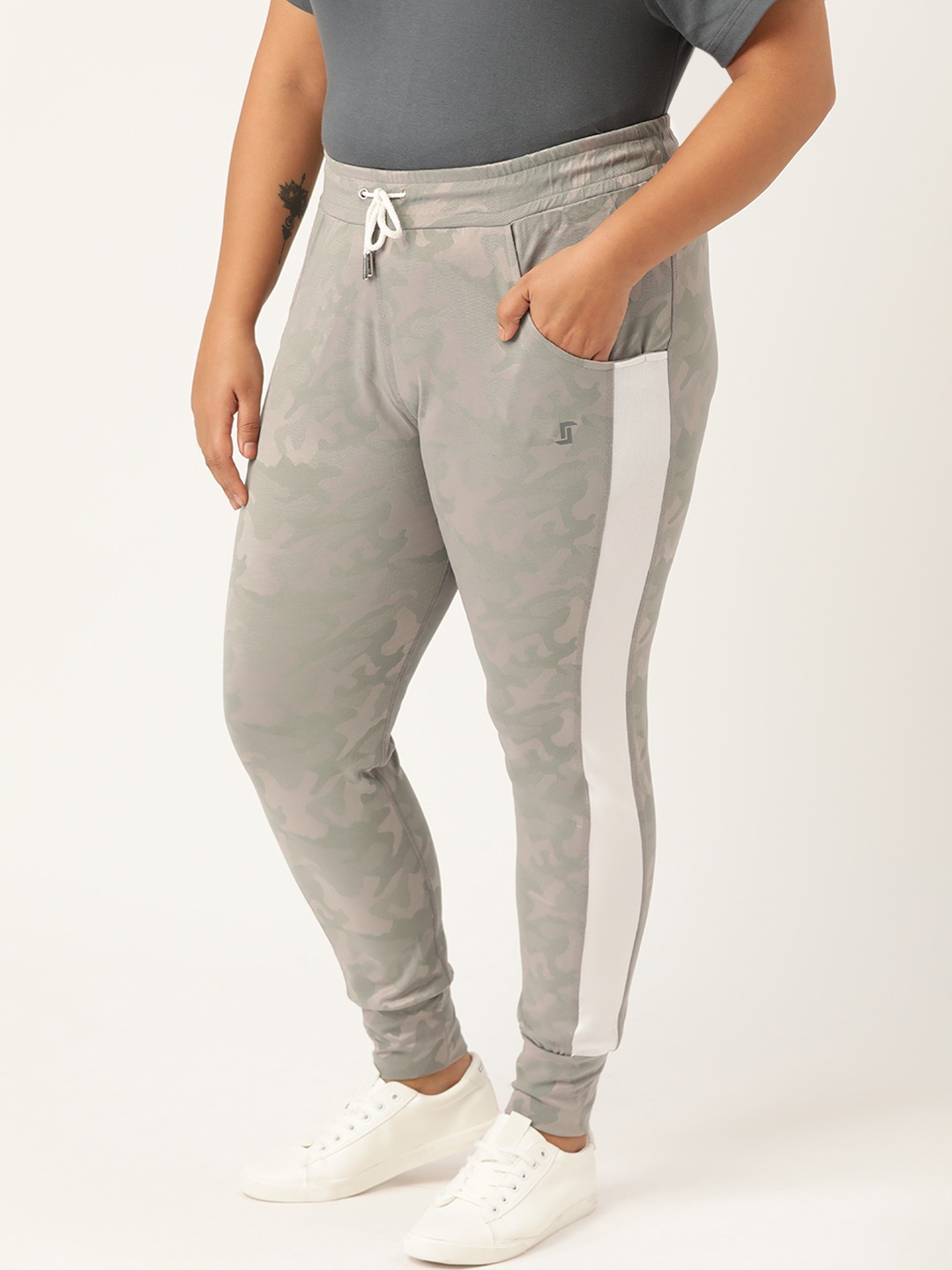 

SPIRIT ANIMAL Women Plus Size Grey Camo Joggers