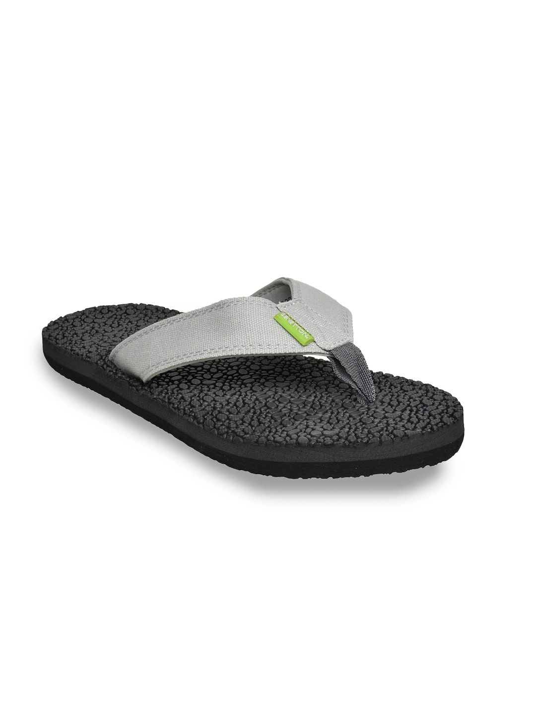 

United Colors of Benetton Men Grey & Black Rubber Thong Flip-Flops