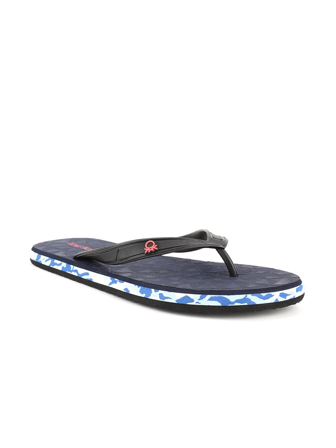 

United Colors of Benetton Men Navy Blue & Black Rubber Thong Flip-Flops