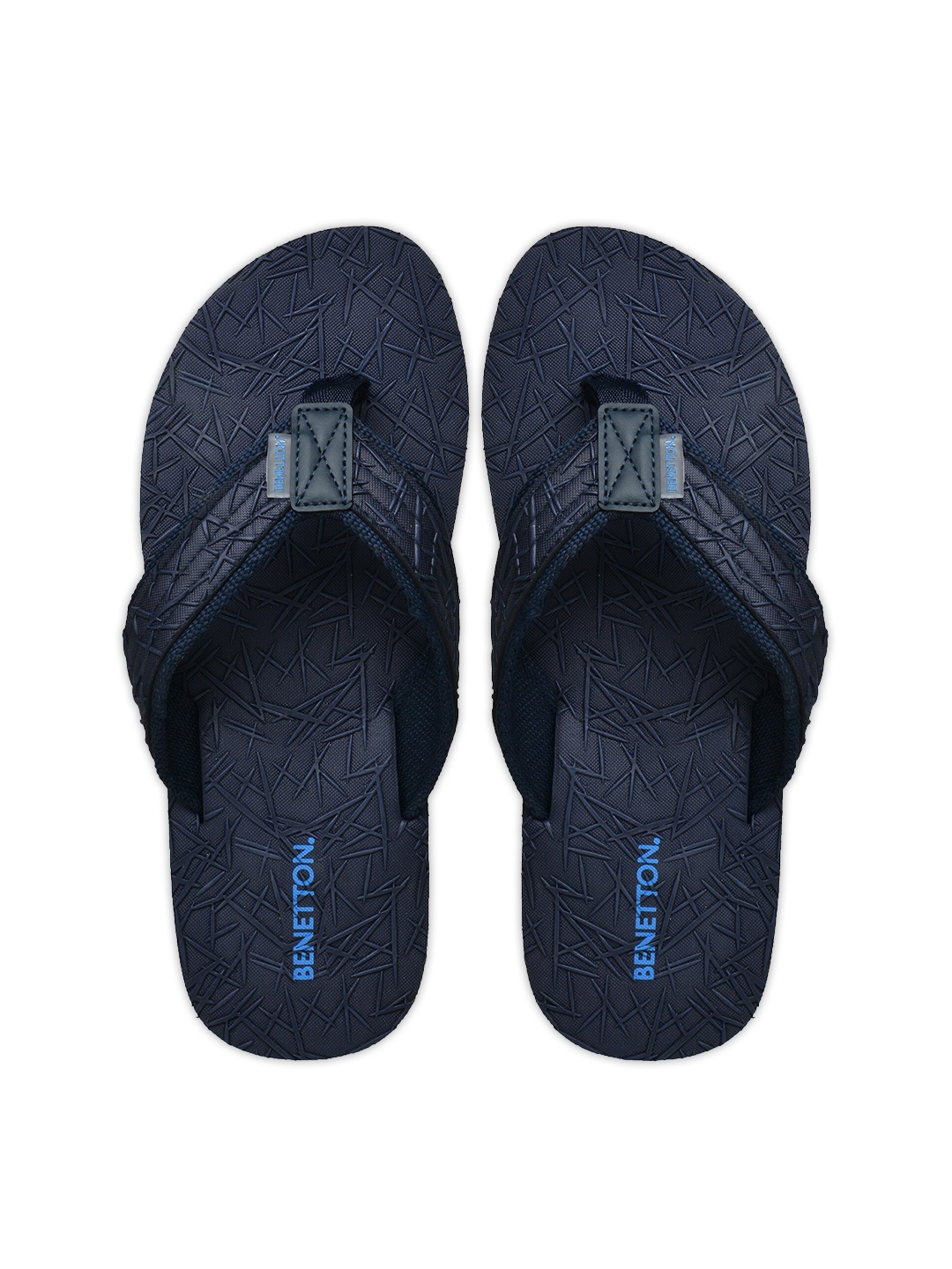 

United Colors of Benetton Men Navy Blue Self Design Rubber Thong Flip-Flops