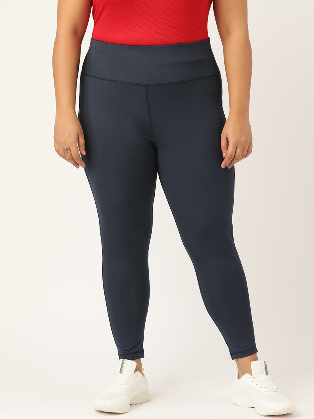

SPIRIT ANIMAL Women Plus Size Navy Blue Solid Legging