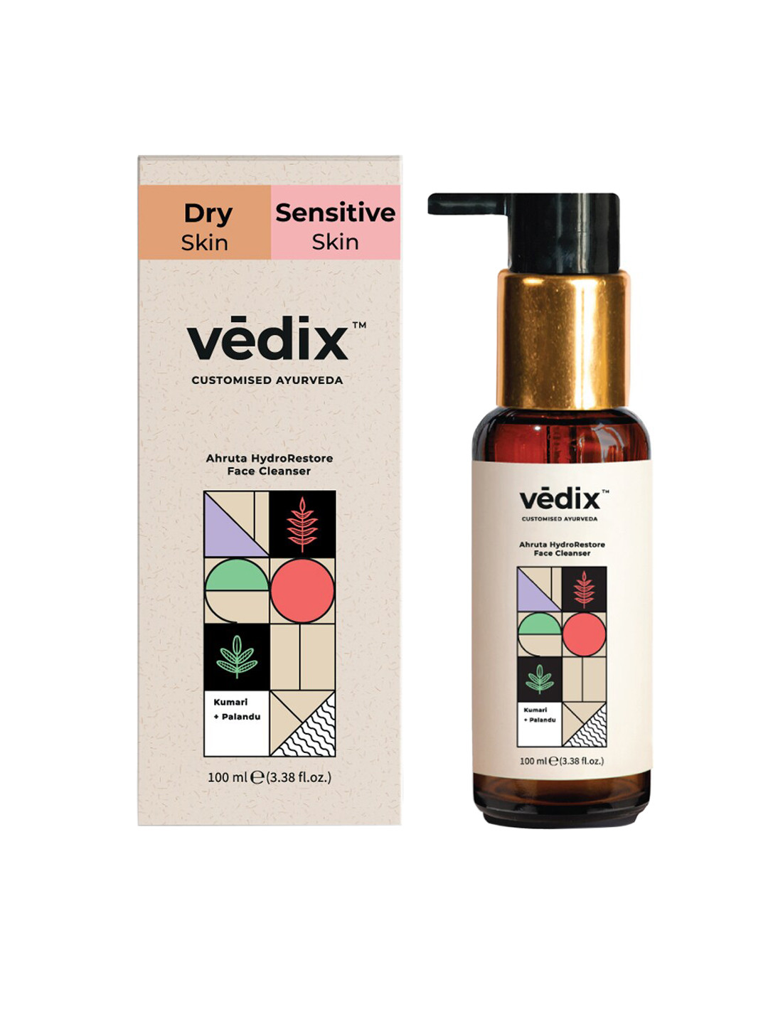 

VEDIX Women Customized Ayurvedic Ahruta Hydro-Restore Face Wash For Sensitive Skin 100ml, Transparent