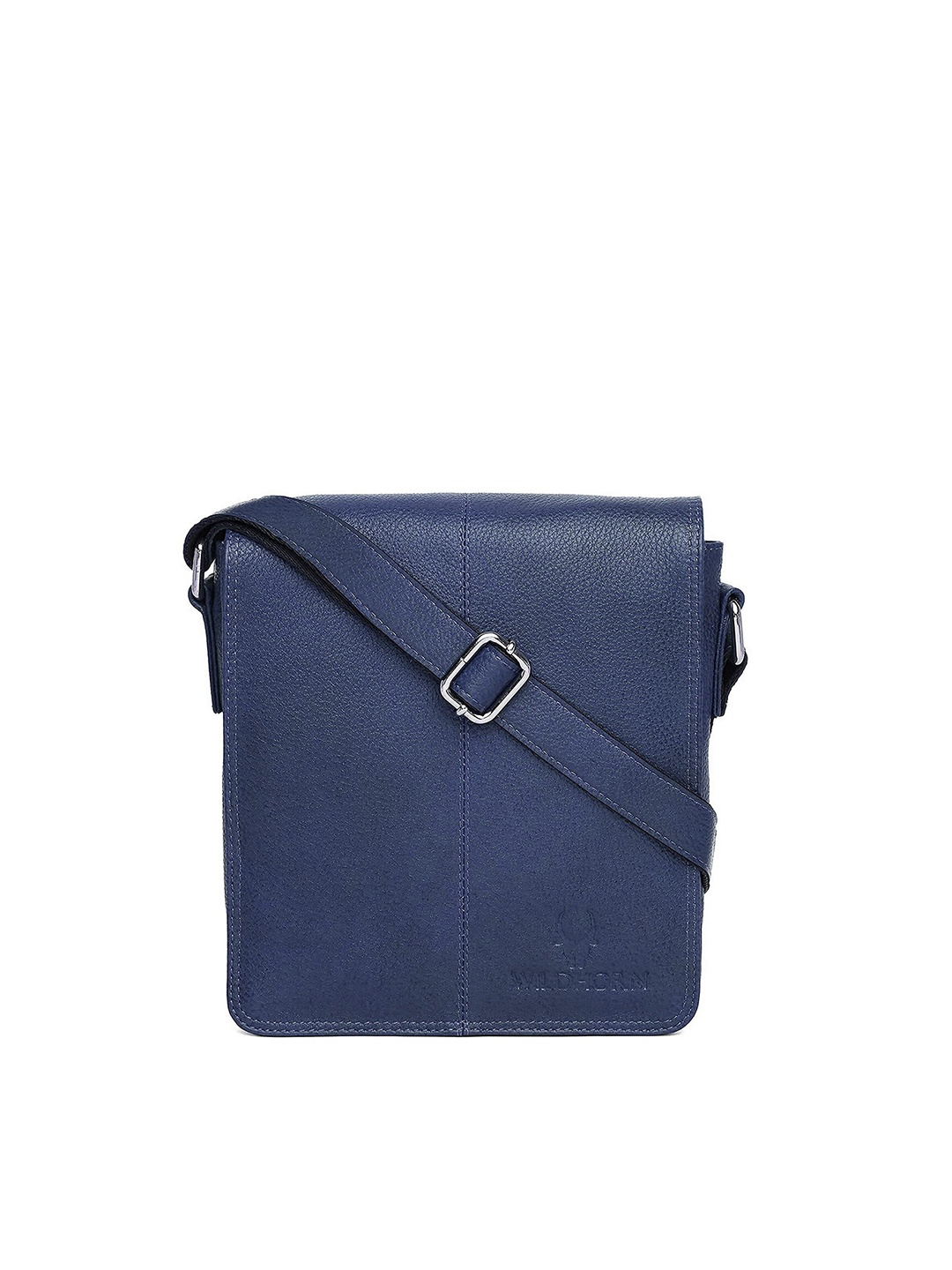 WildHorn Men Blue Solid Messenger Bag