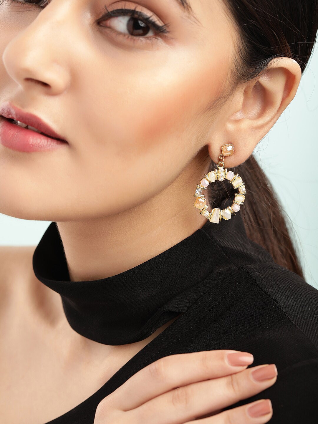 

Rubans Gold-Toned and Plated Contemporary Drop Earrings