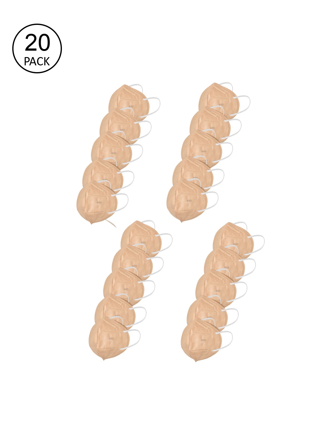 

LOIS CARON Set of 20 Brown 5-Layered Anti-Pollution Outdoor N95 Masks