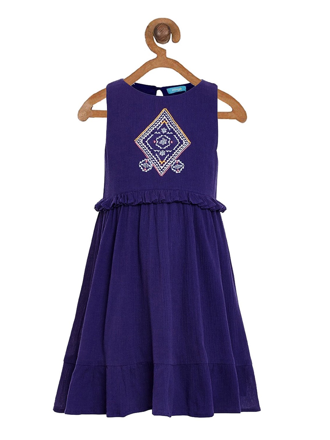 

Miyo Blue Embroidered Dress