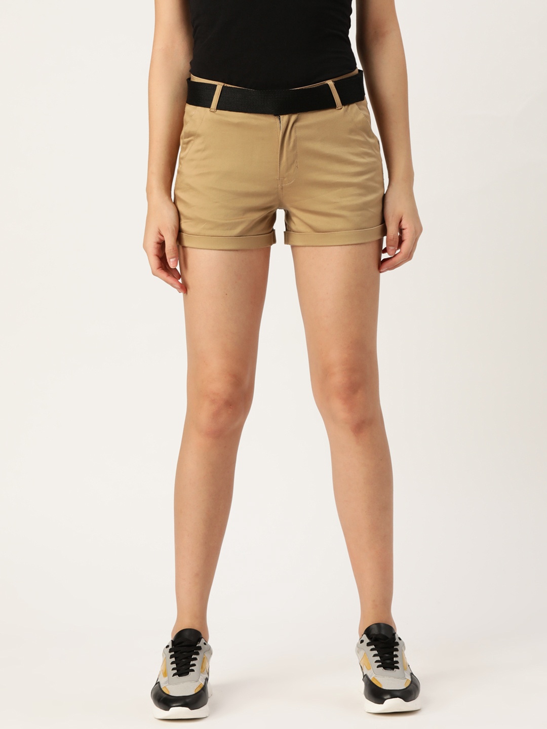 

urSense Women Khaki Regular Shorts