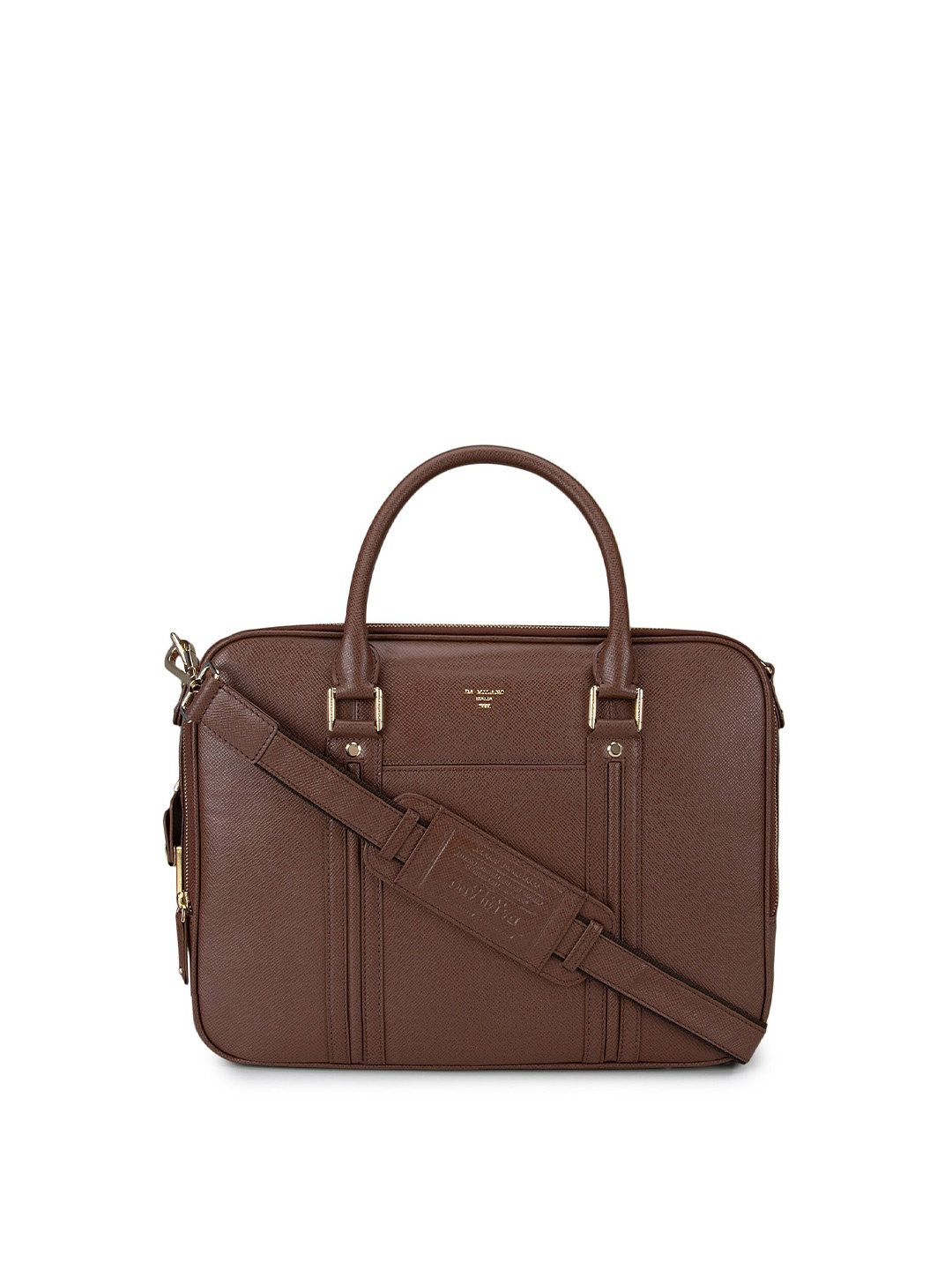 

Da Milano Unisex Brown Textured Laptop Bag