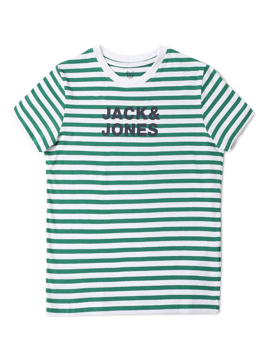 

Jack & Jones Boys Green Striped Drop-Shoulder Sleeves T-shirt