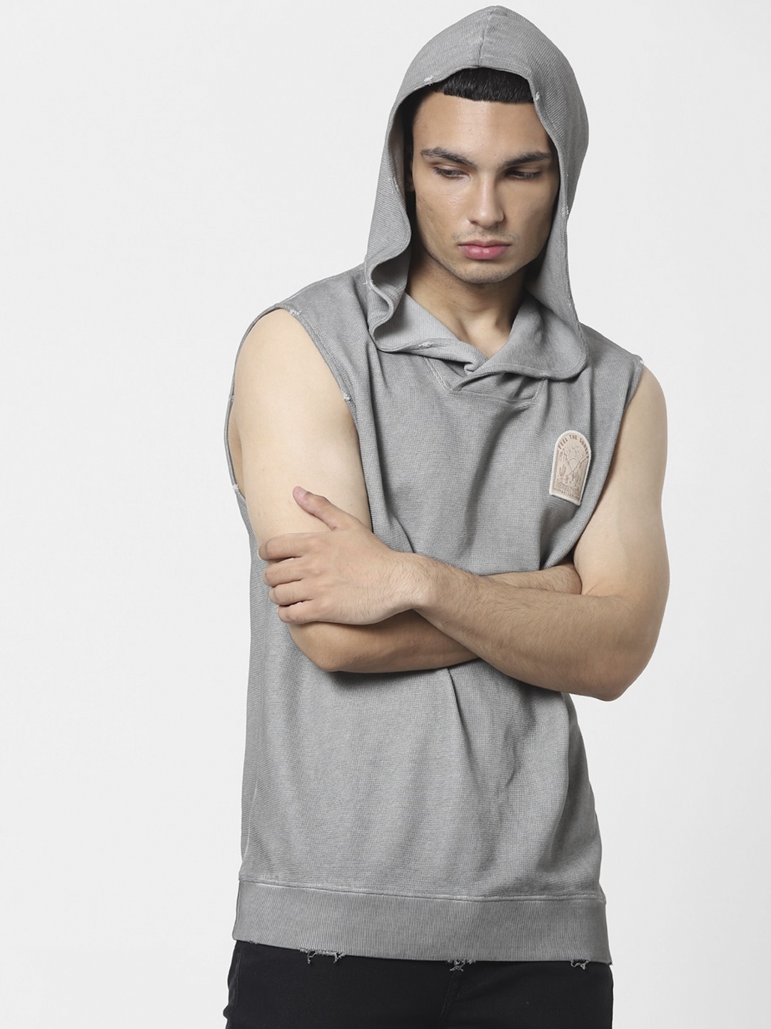 

Jack & Jones Men Grey Melange Sweatshirt