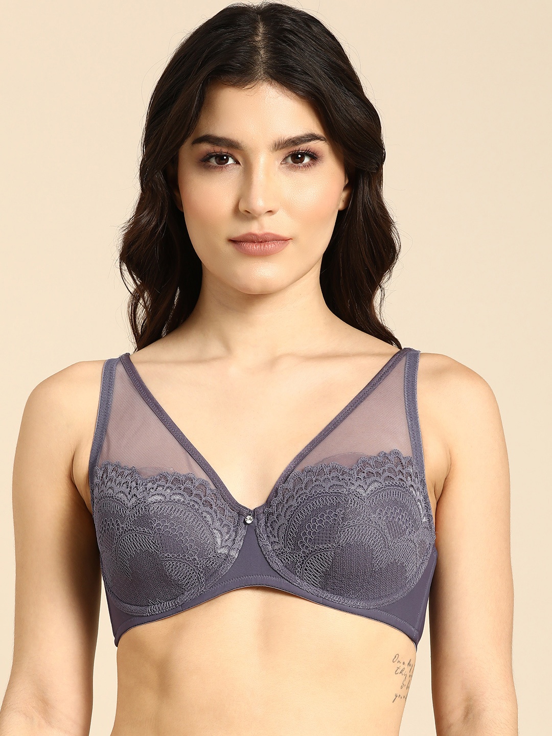 

Triumph Beauty-Full Lacy Padded Underwired Everyday Bra, Grey