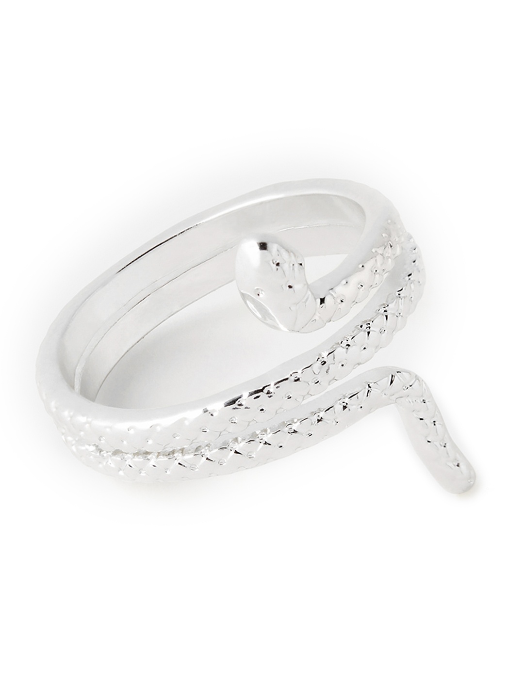 

Accessorize London 14k Silver-Plated Snake Shaped Adjustable Finger Ring
