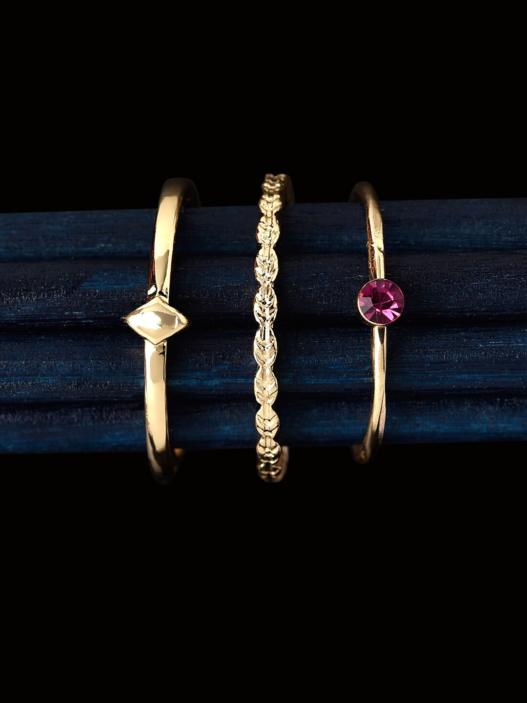 

Accessorize London Women Pack of 3 Stacking Ring, Gold