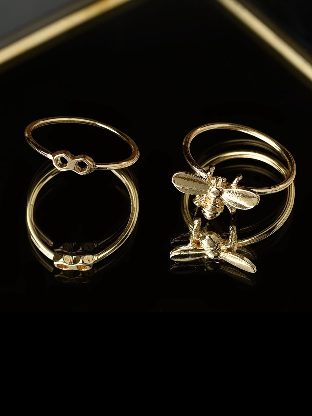 

Accessorize London Women Pack of 3 Stacking Ring, Gold