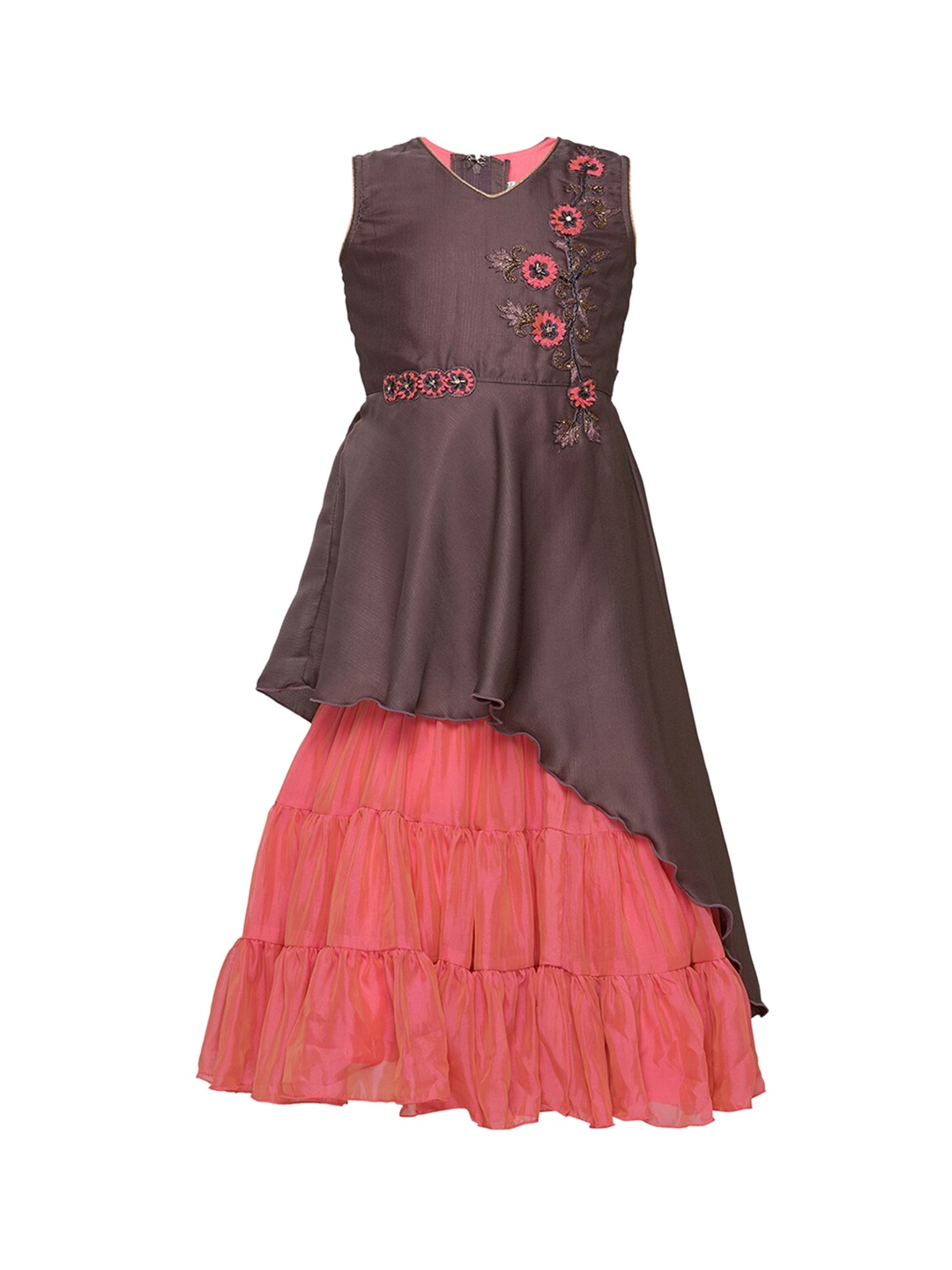 

BETTY Coral Satin Maxi Dress