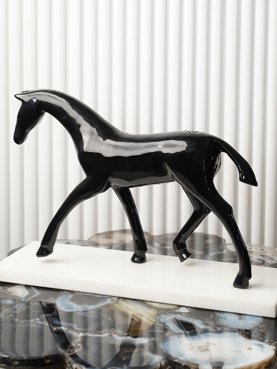 

Folkstorys Black Handmade Mare Showpiece