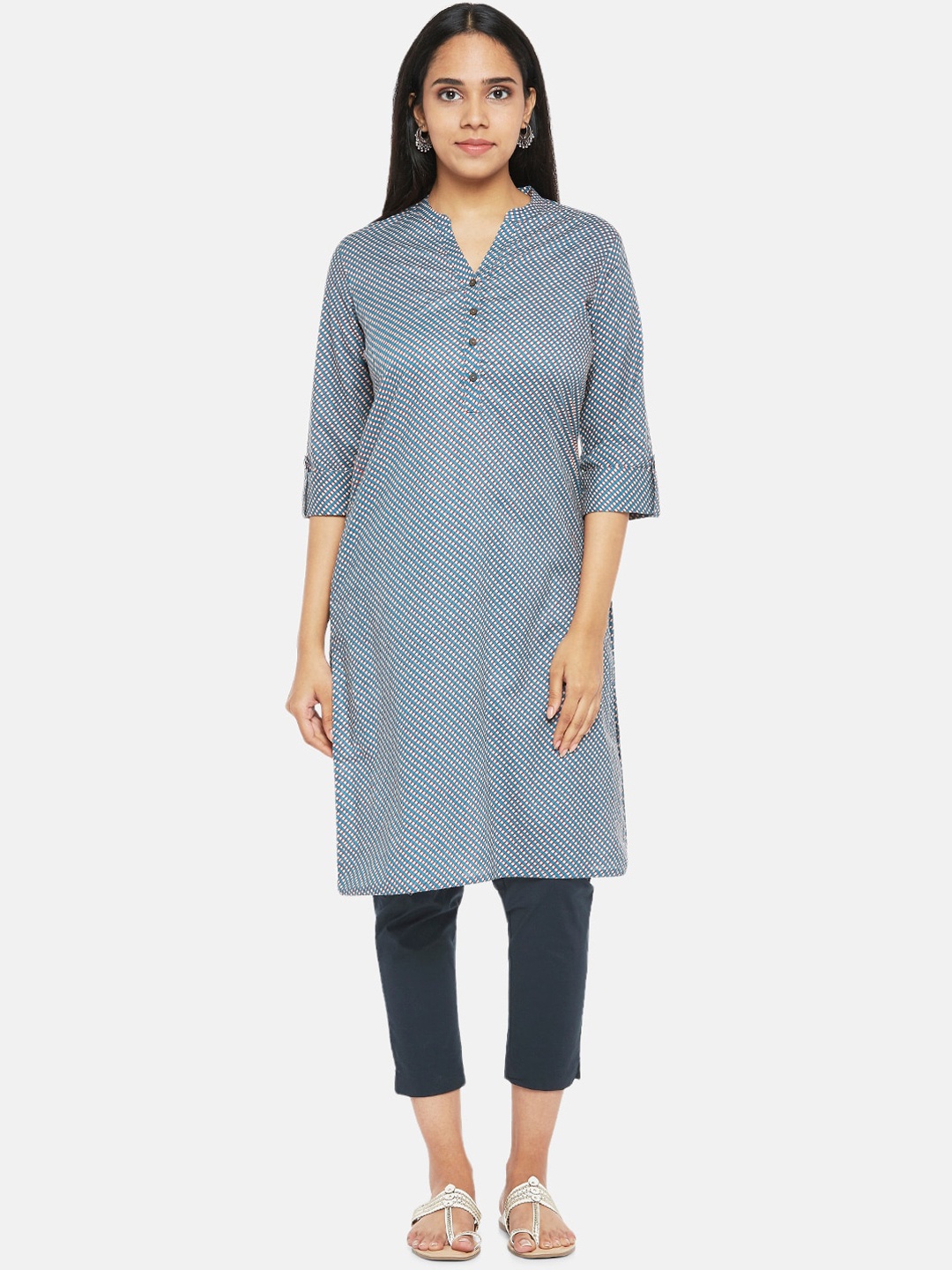 

RANGMANCH BY PANTALOONS Women Printed Blue Kurta