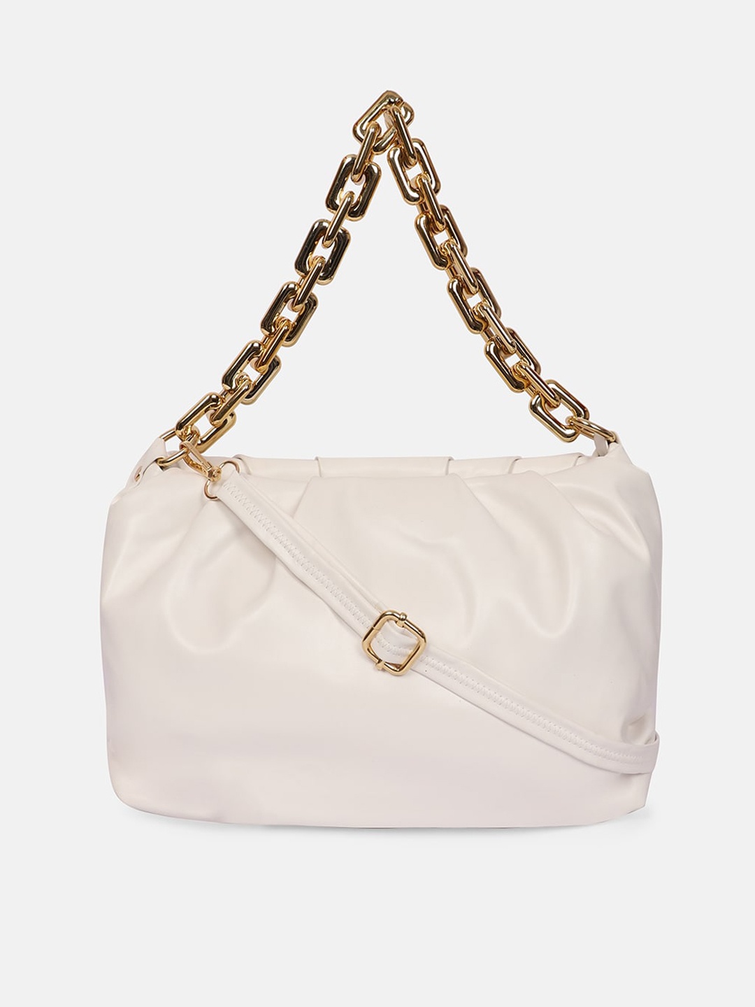 

Bagsy Malone White PU Structured Hobo Bag