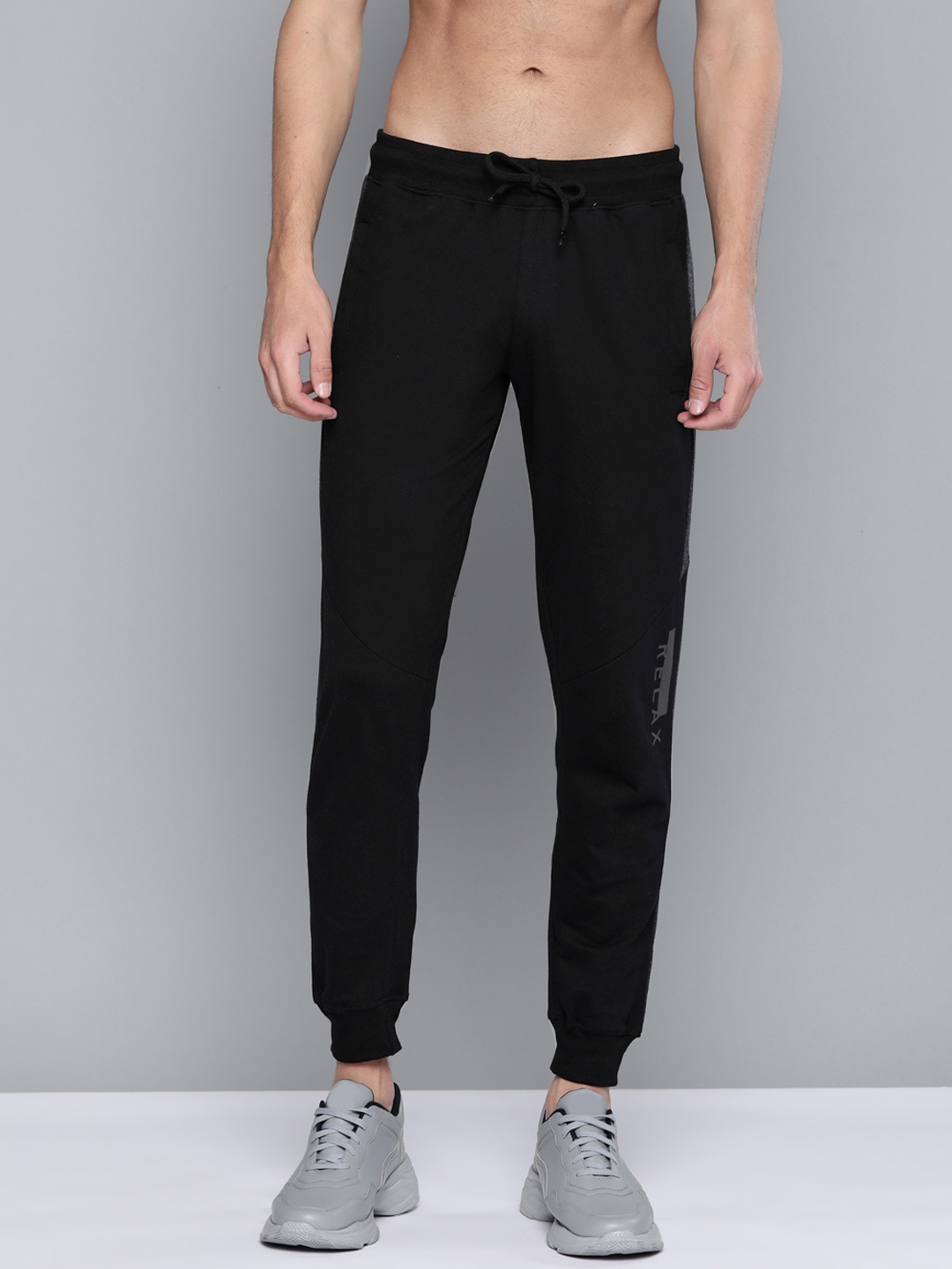 

HERE&NOW Men Black Pure Cotton Solid Joggers