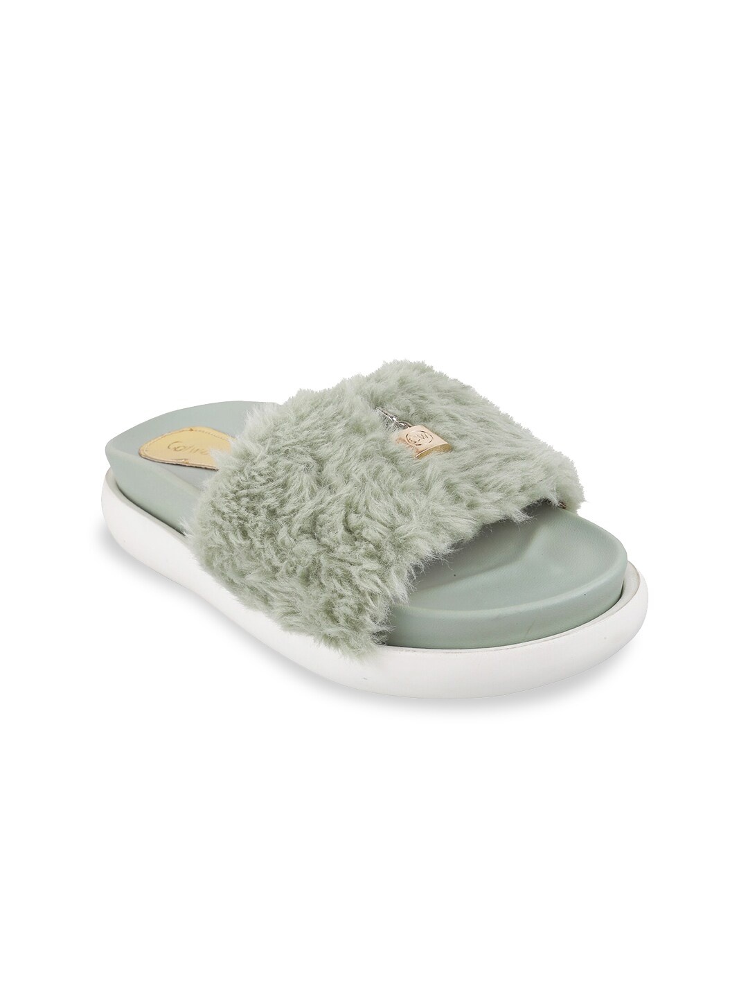 

Catwalk Women Green Furry Open Toe Flats