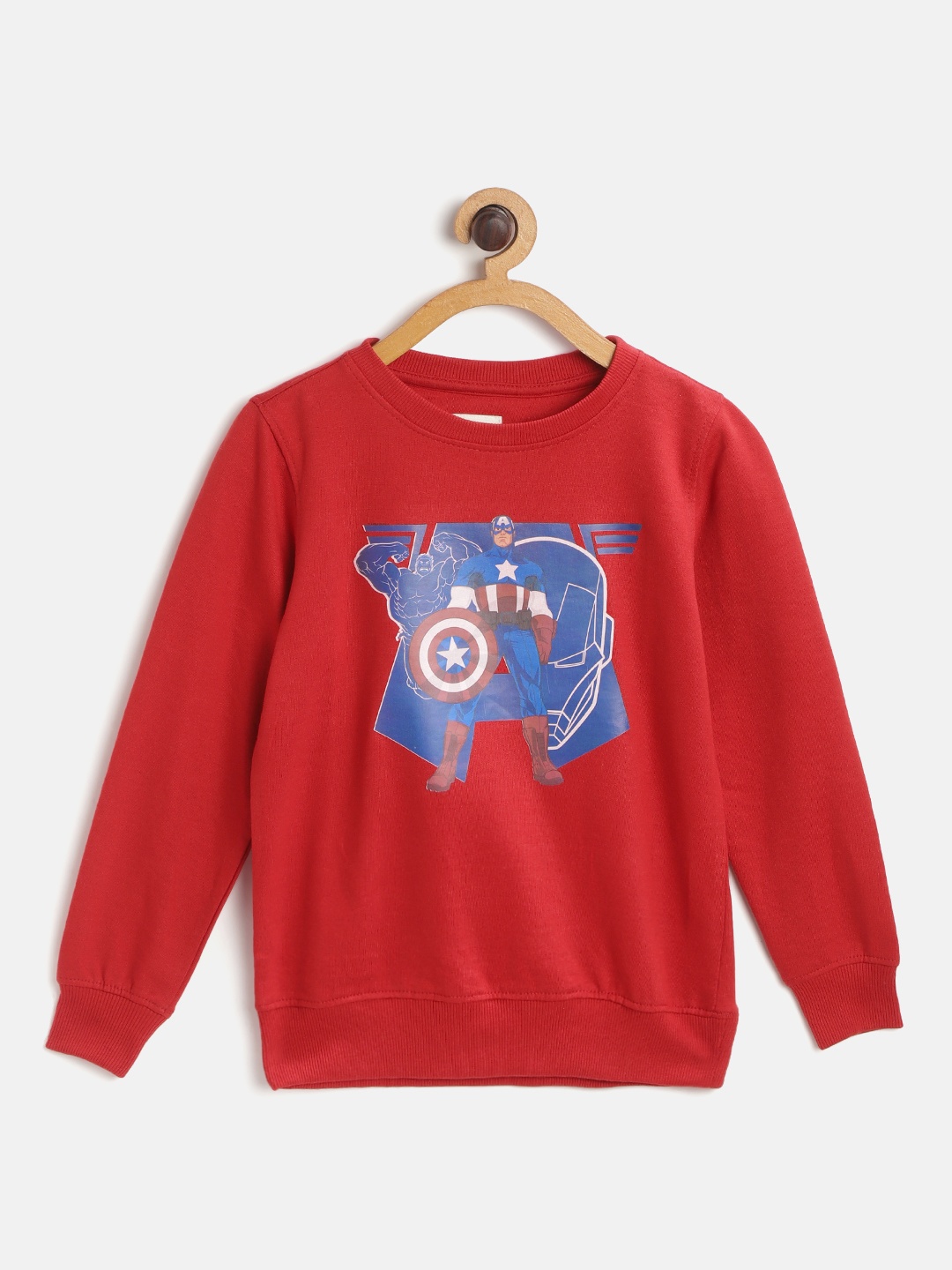 

Marvel by Miss and Chief Boys Red & Blue Captain America Print Sweatshirt