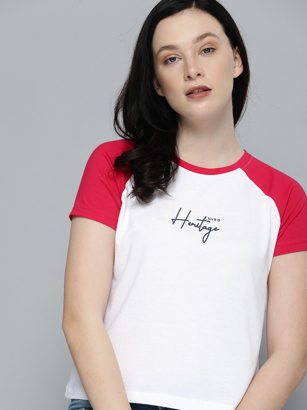 

Harvard Women White Typography Printed T-shirt
