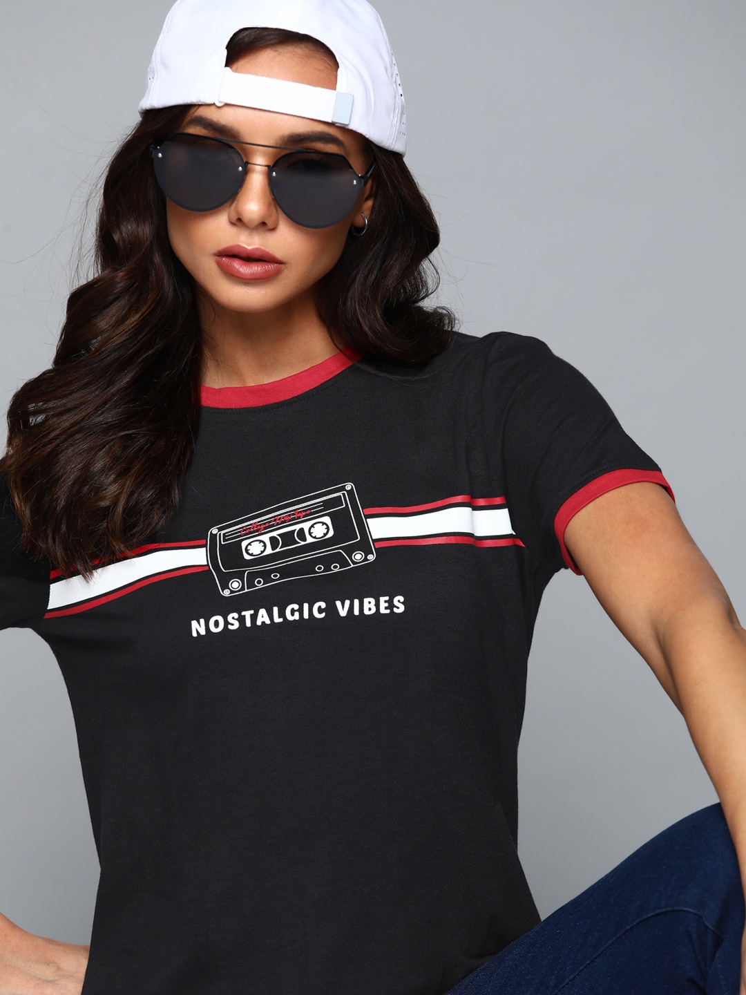 

Harvard Women Black Printed T-shirt