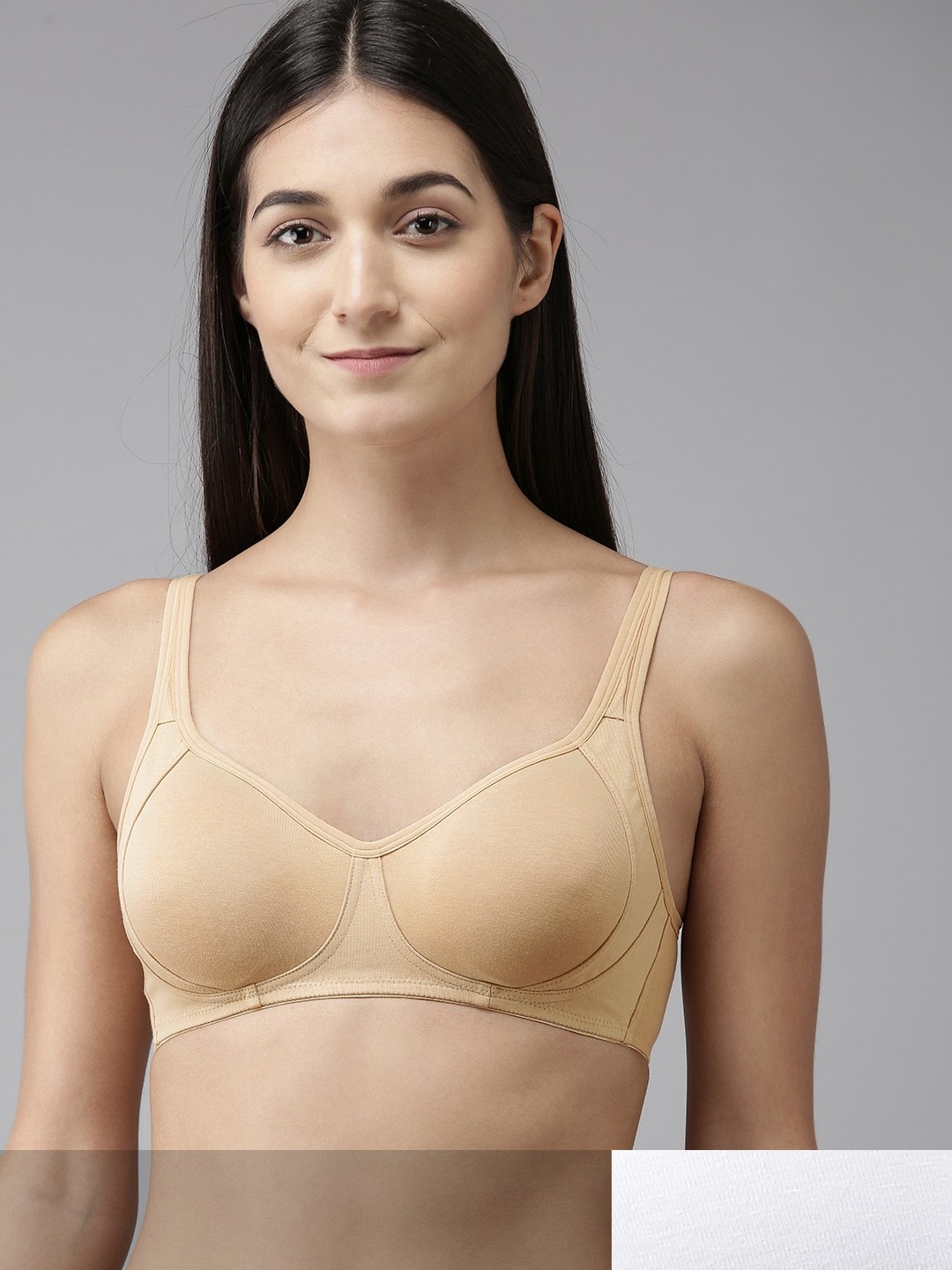 

Van Heusen Women Pack Of 2 Solid High Coverage Side Support T-shirt Bra ILIBRVLSCGWH11014, Nude