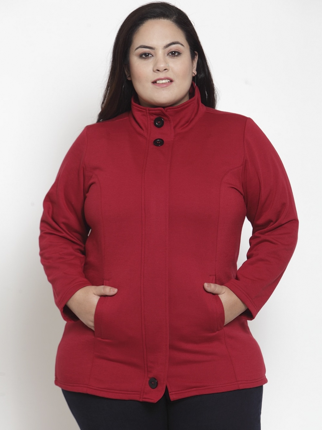 

plusS Women Red Solid Tailored Jacket