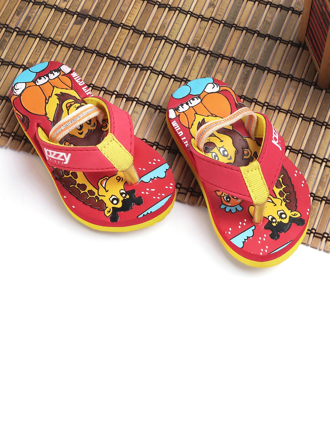 

Jazzy Juniors Boys Red & Yellow Printed Thong Flip-Flops