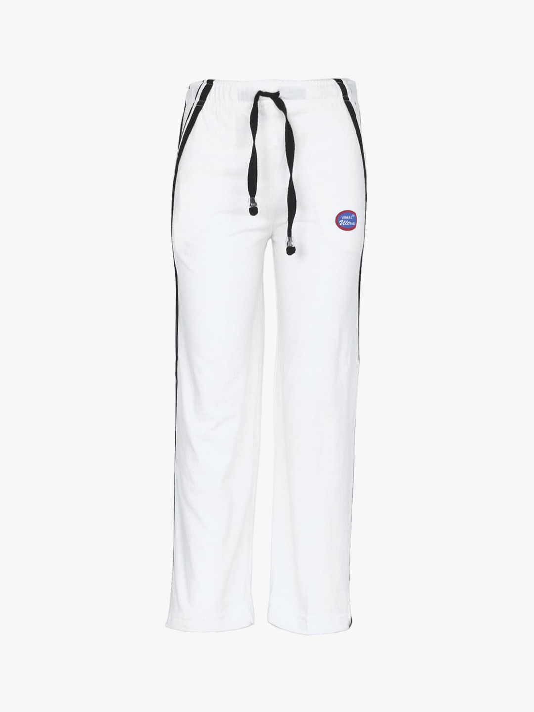 

VIMAL JONNEY Unisex Kids White Solid Cotton Track Pants