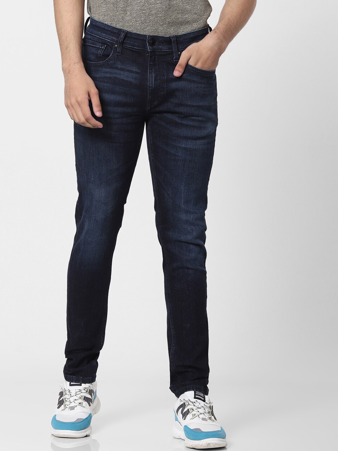 

Jack & Jones Men Navy Blue Skinny Fit Low-Rise Stretchable Jeans