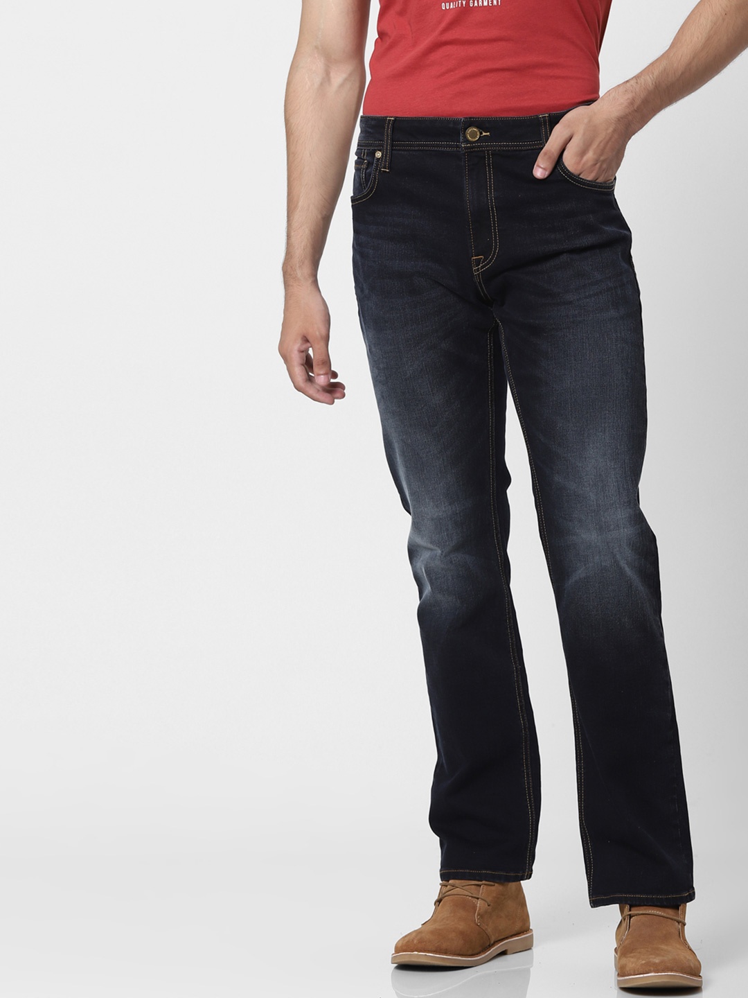 

Jack & Jones Men Navy Blue Straight Fit Light Fade Jeans
