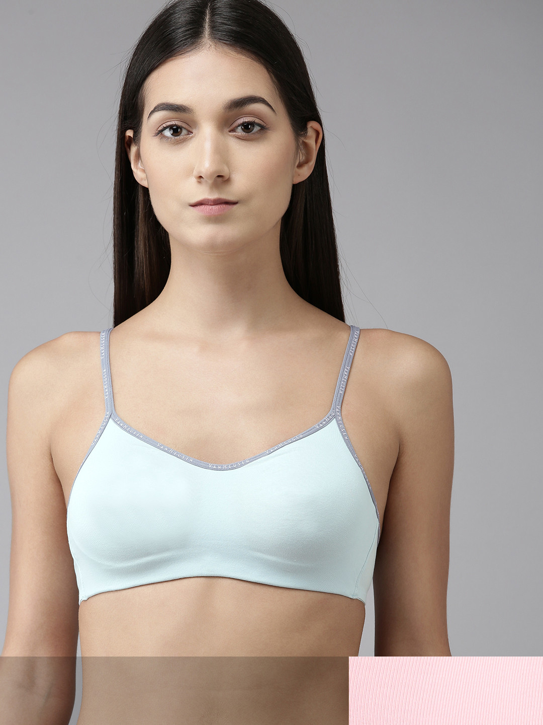 

Van Heusen Women Pack Of 2 Solid Comfort Beginners Bra ILIBRVLSOMPFT11013, Blue