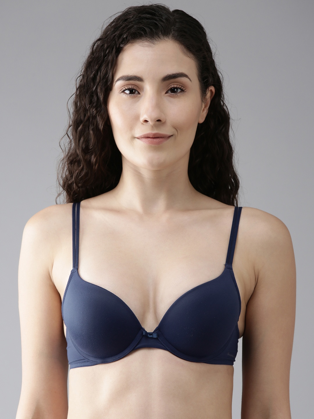 

Van Heusen Women Blue Depth Solid Plush Back No Slip Strap Padded Push-Up Bra