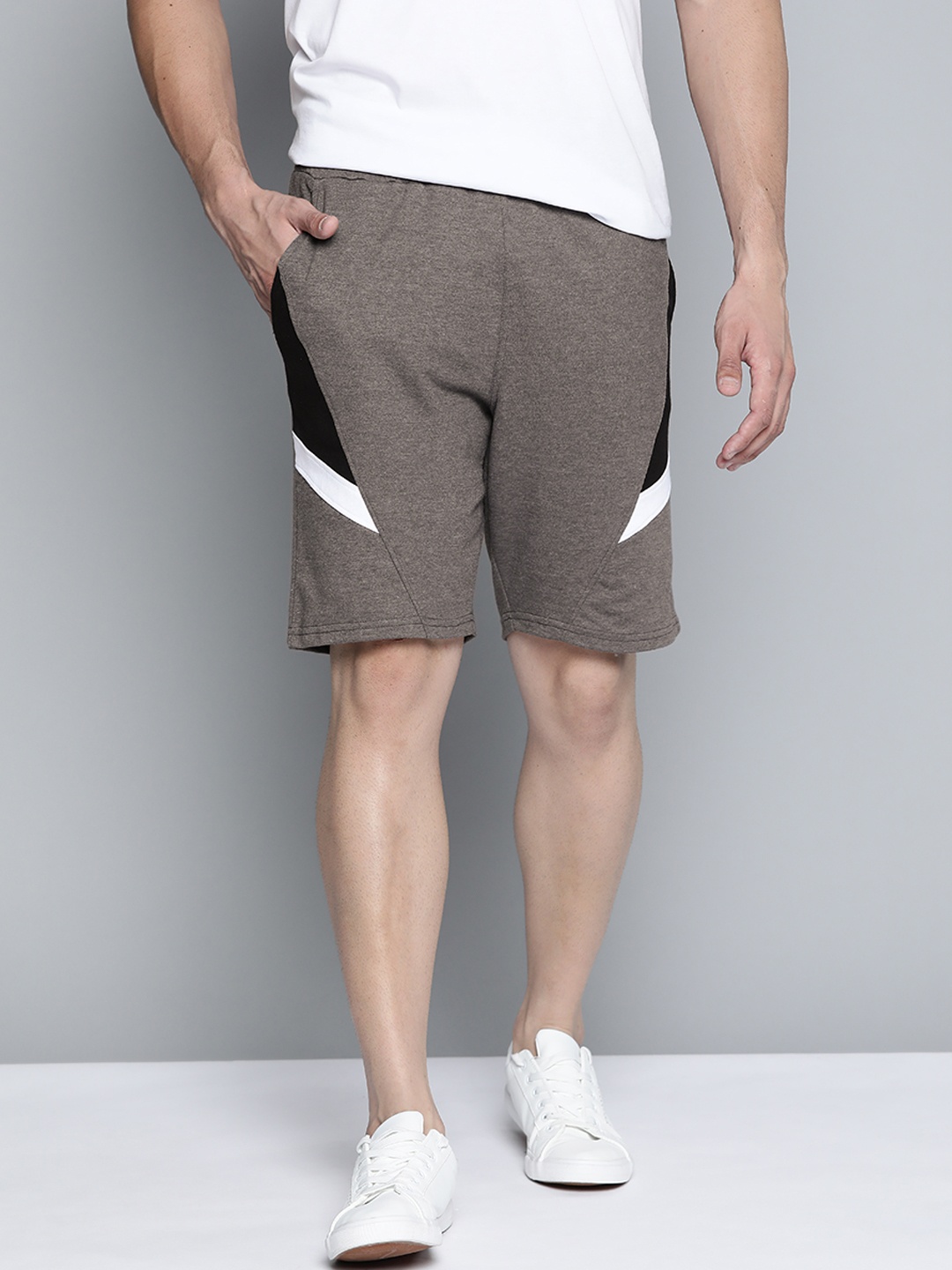 

Mast & Harbour Men Charcoal Grey Solid Regular Shorts