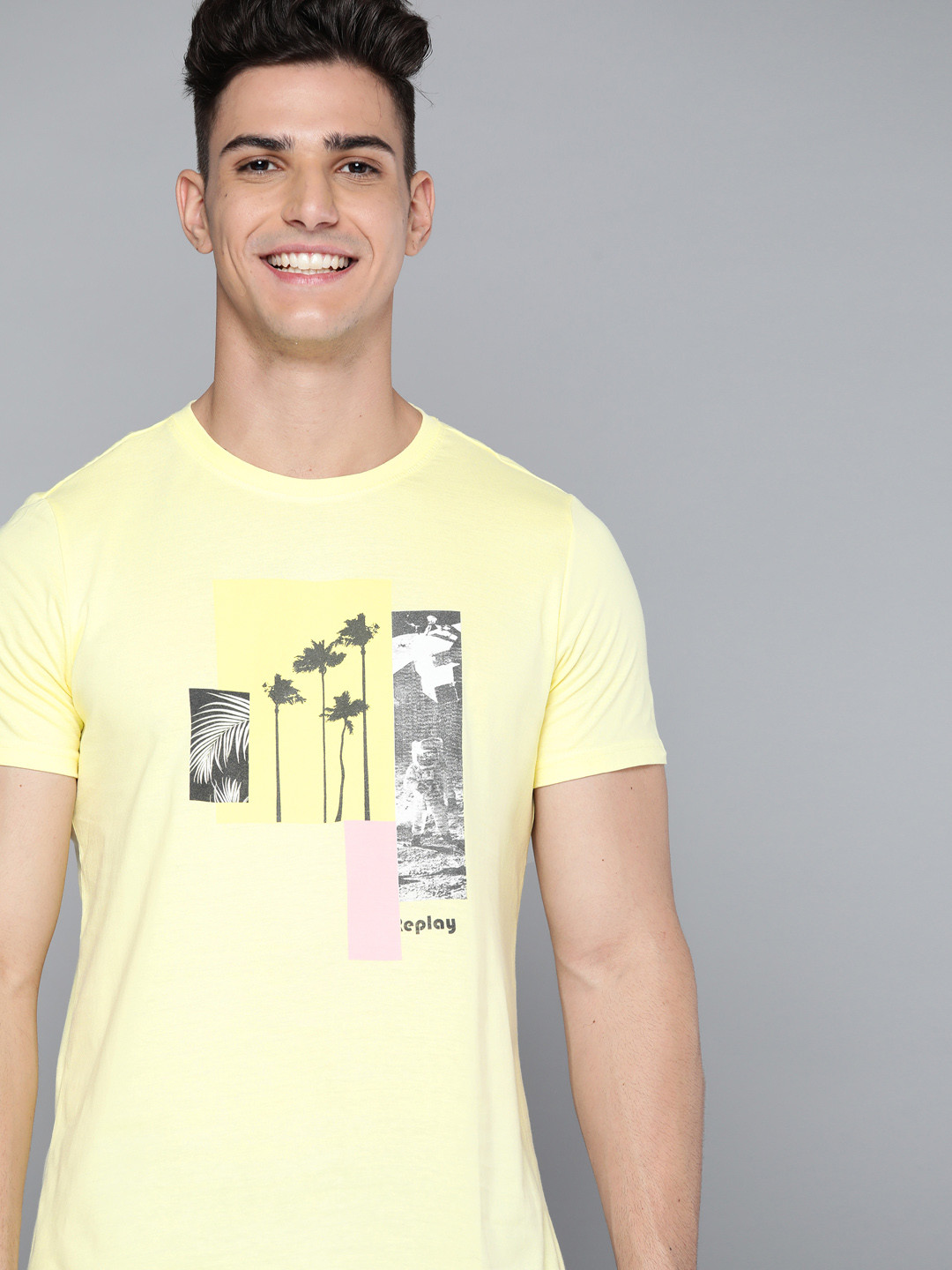 

Mast & Harbour Men Yellow Pure Cotton Printed T-shirt