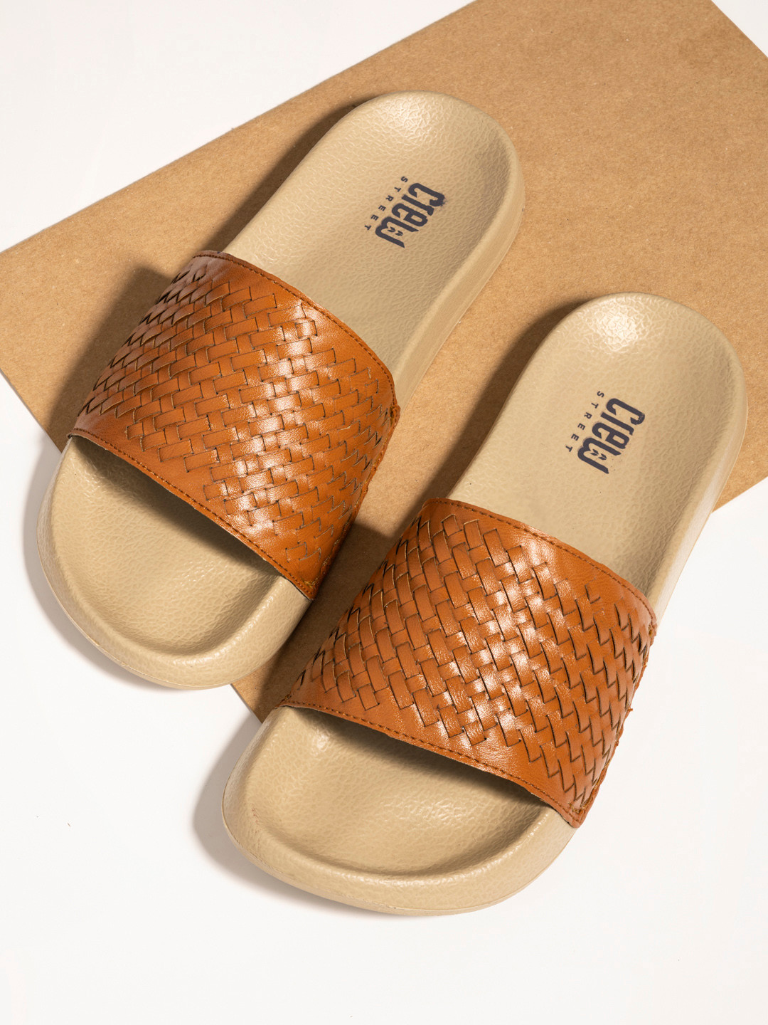 

Crew STREET Men Brown & Beige Woven Design Sliders