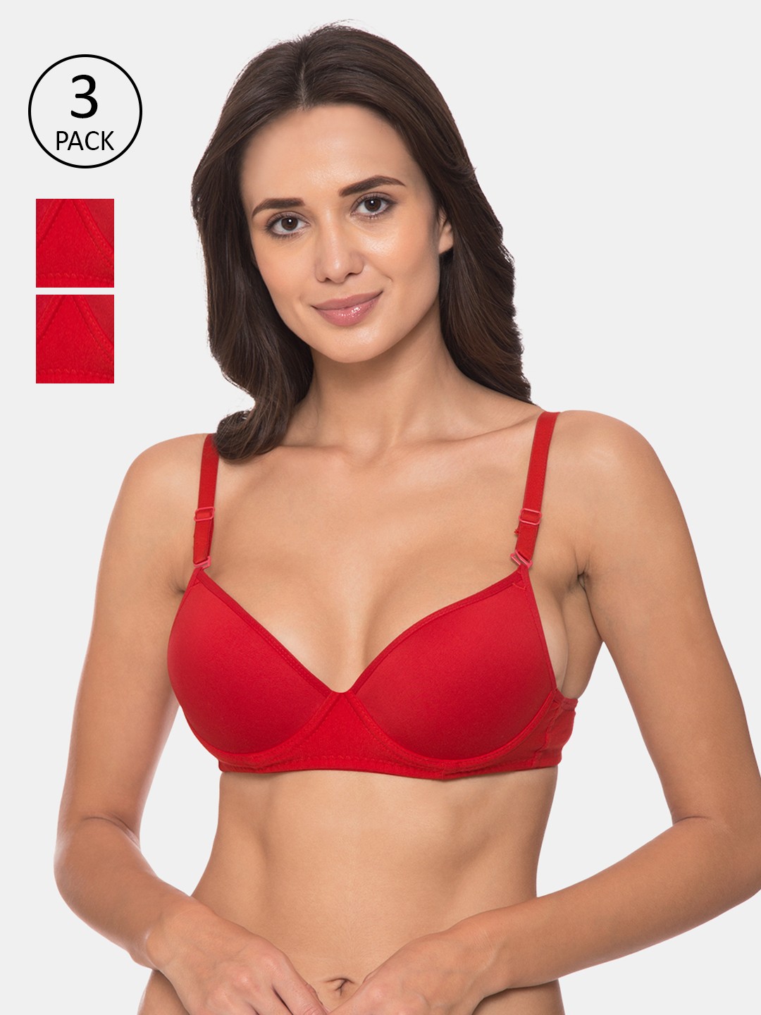 

Tweens Women Red Solid Underwire Push Up Bra