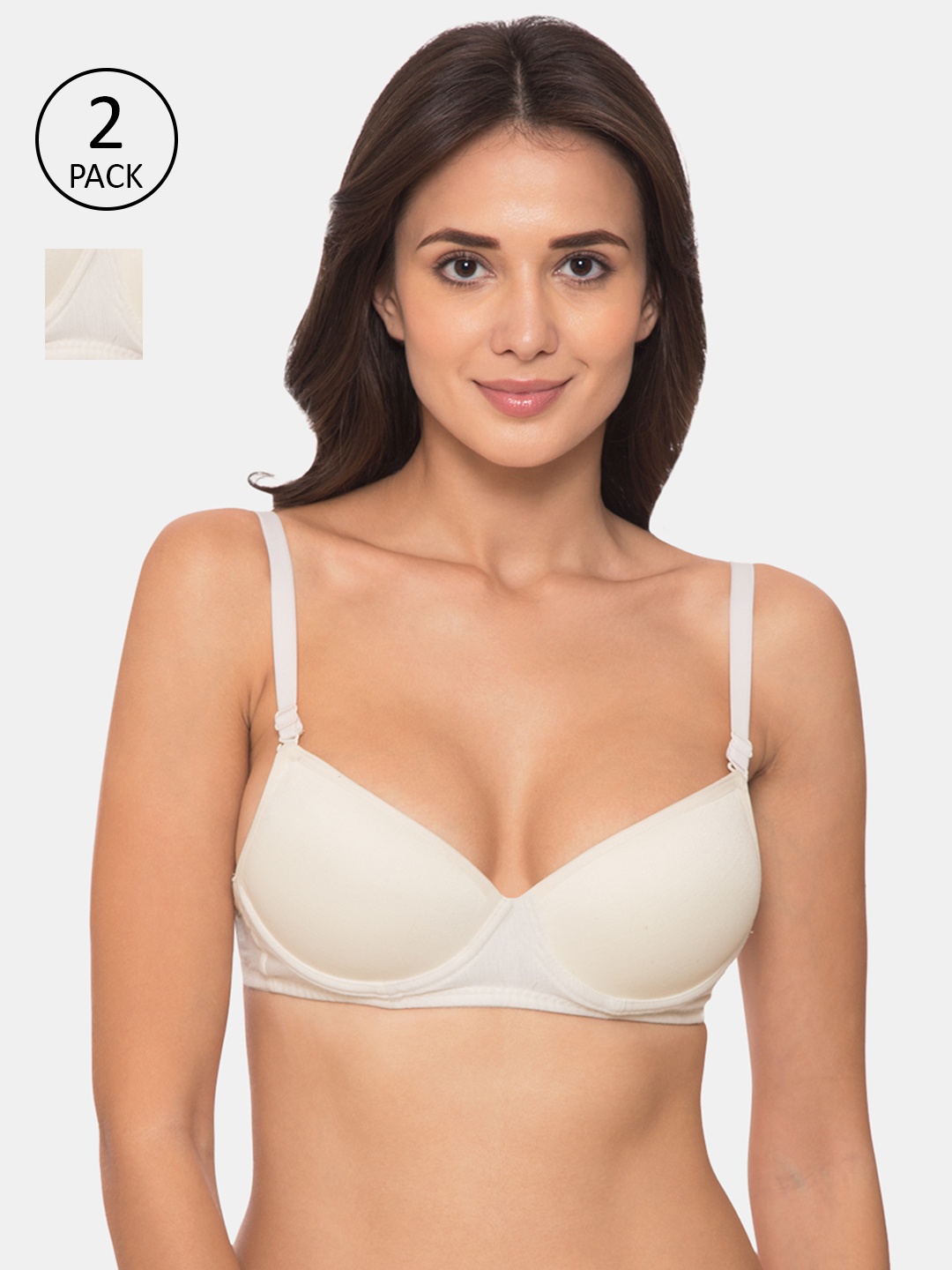 

Tweens Off-White Pack of 2 Underwired Heavily Padded Push-Up Bra