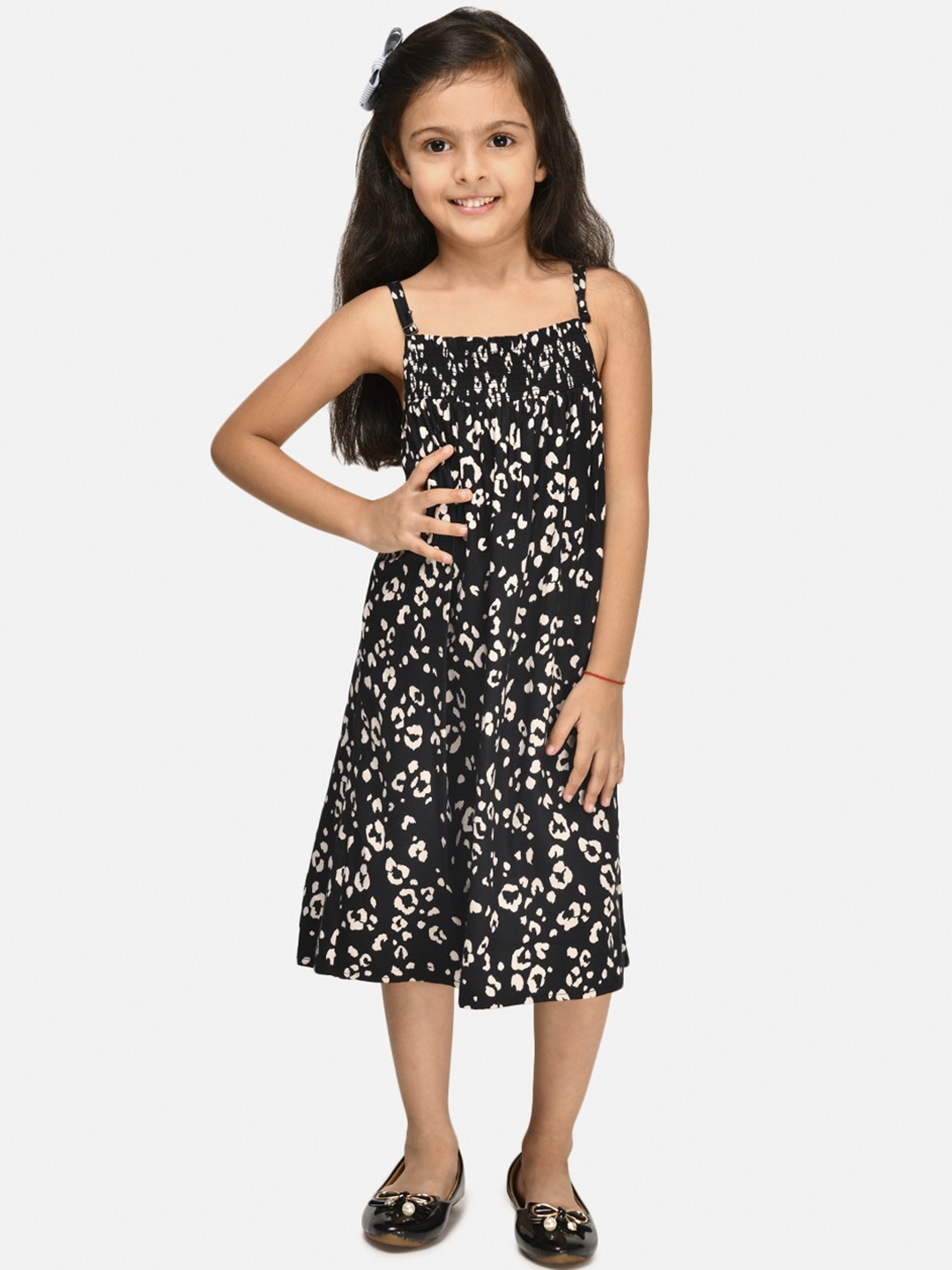 

Jade Garden Black & White Animal A-Line Dress