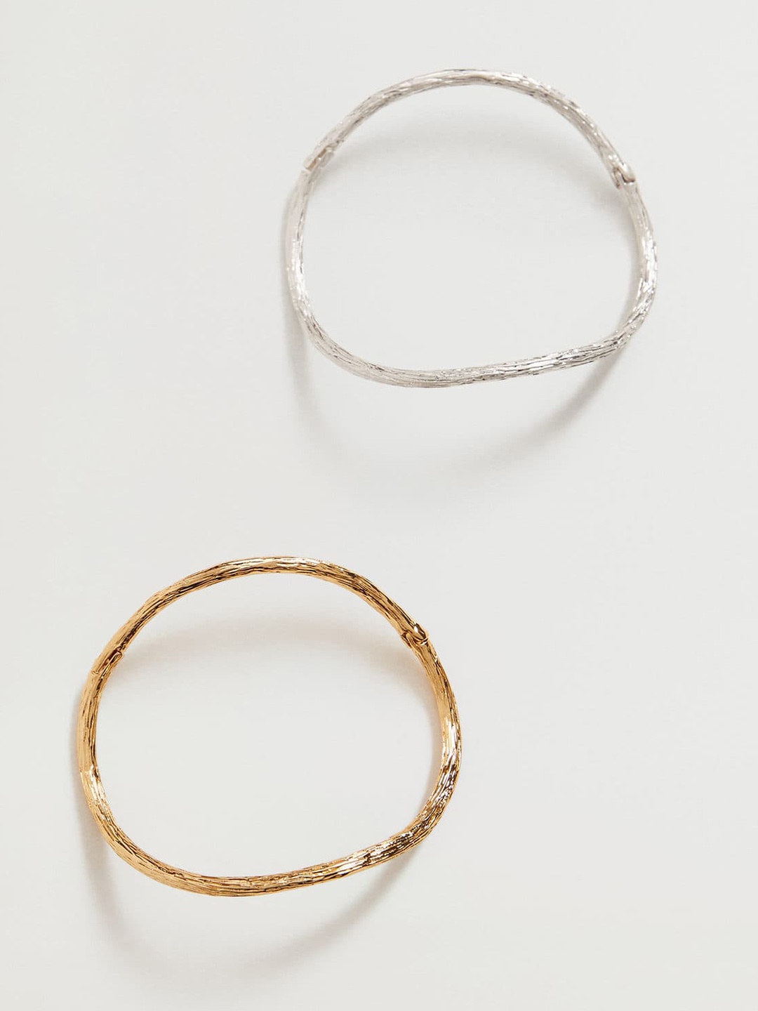 

MANGO Women Set of 2 Cuff Bracelet, Silver
